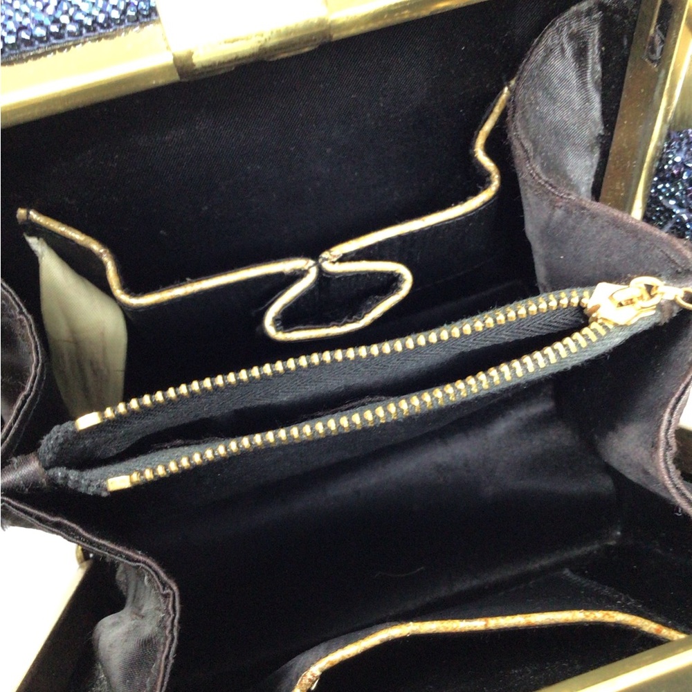 Vintage 1940’s Du Bonnette Elegant Blue glass Beaded evening Bag - Picture 13 of 13